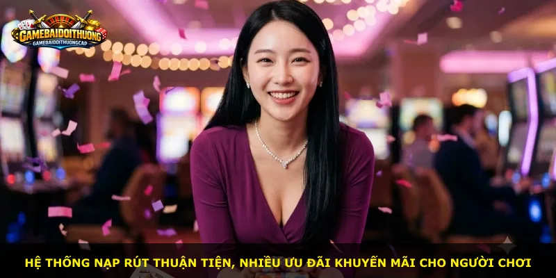 Hệ thống nạp rút thuận tiện, nhiều ưu đãi khuyến mãi cho người chơi
