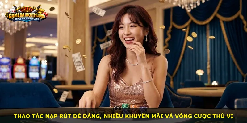 Thao tác nạp rút dễ dàng, nhiều khuyến mãi và vòng cược thú vị